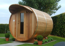 Red Cedar Barrel sauna met dakje